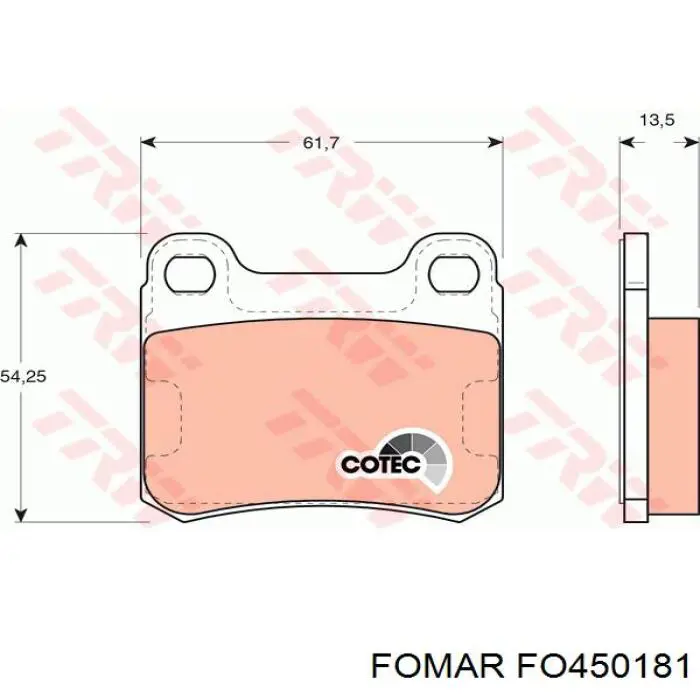 Гальмівні колодки Fomar Roulunds FO450181 ціна, від 14.57 USD