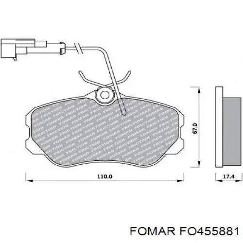 Купити FO455881 Fomar Roulunds Колодки гальмівні передні, дискові