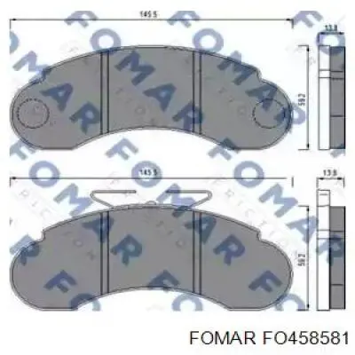FO458581 Fomar Roulunds колодки гальмівні передні, дискові