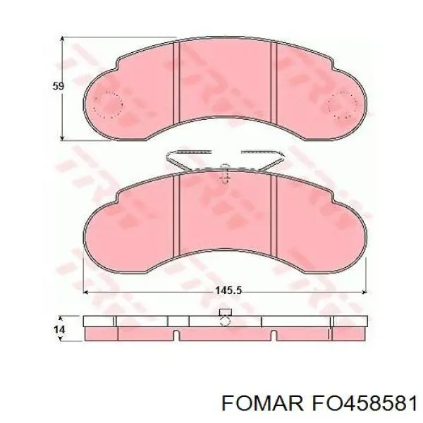 Передні тормозні колодки 458581 Fomar Roulunds