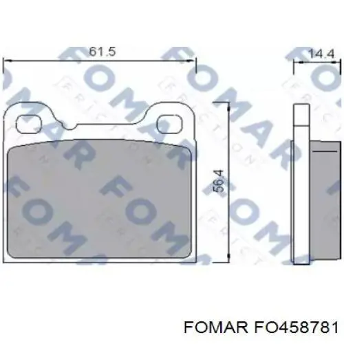 Колодки гальмові задні, дискові FO458781 Fomar Roulunds