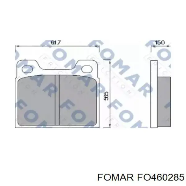 FO460285 Fomar Roulunds колодки гальмівні передні, дискові