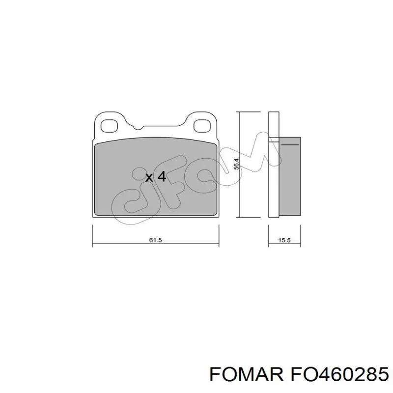 FO460285 Fomar Roulunds Колодки гальмівні задні, дискові