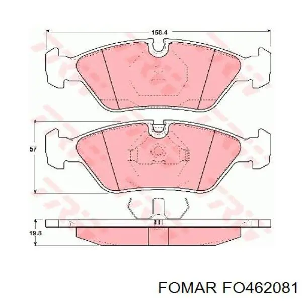 FO462081 Fomar Roulunds колодки гальмівні передні, дискові
