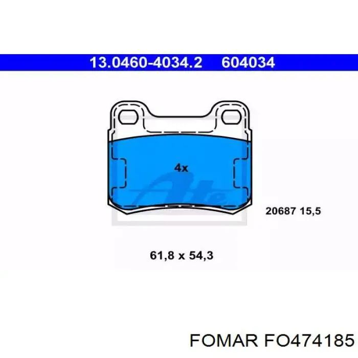 Купити FO474185 Fomar Roulunds Задні колодки
