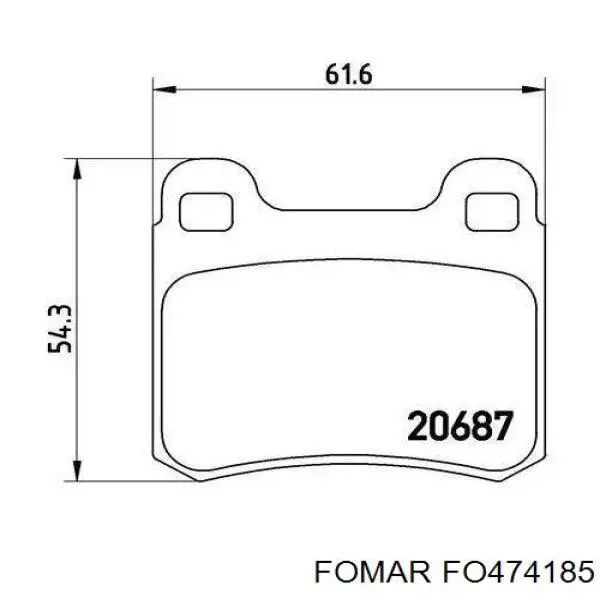 Задні гальмівні колодки FO474185 Fomar Roulunds