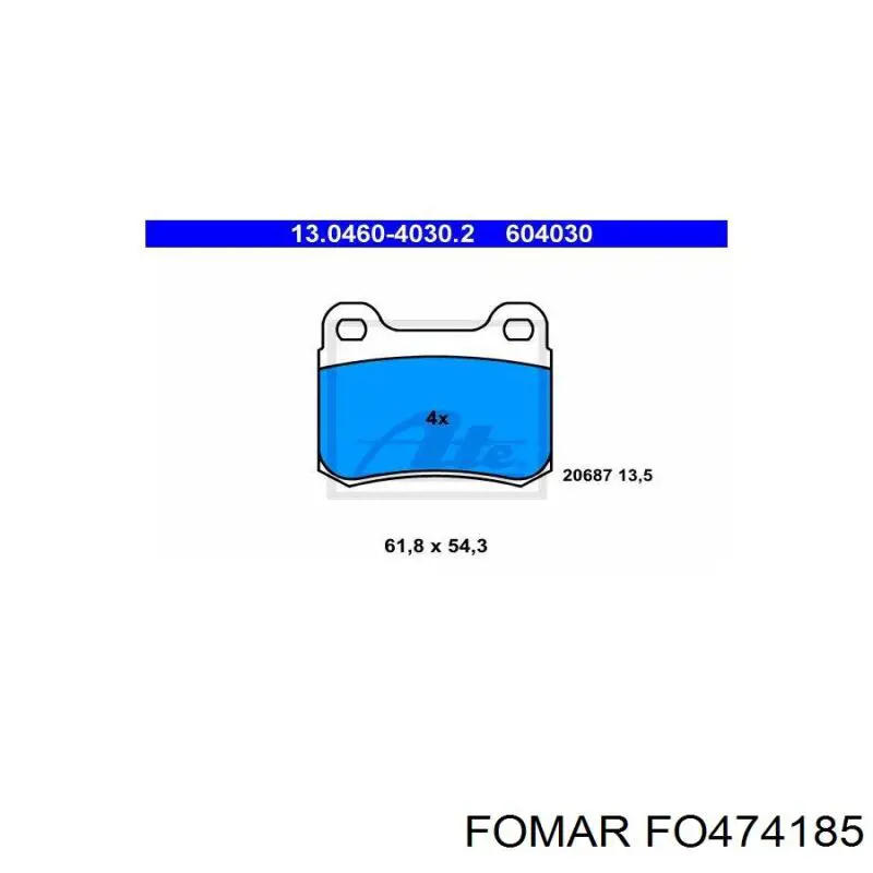 Задні гальмівні колодки Fomar Roulunds FO474185 ціна, від 9.68 USD