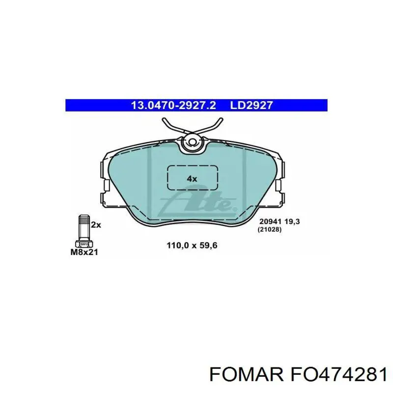 Гальмівні колодки Tomex TX1021 ціна, від 16.19 USD
