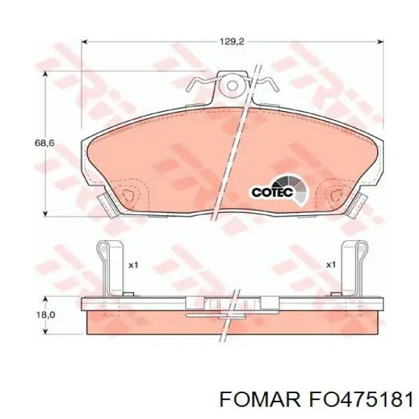 Задні дискові колодки Fomar Roulunds FO475181