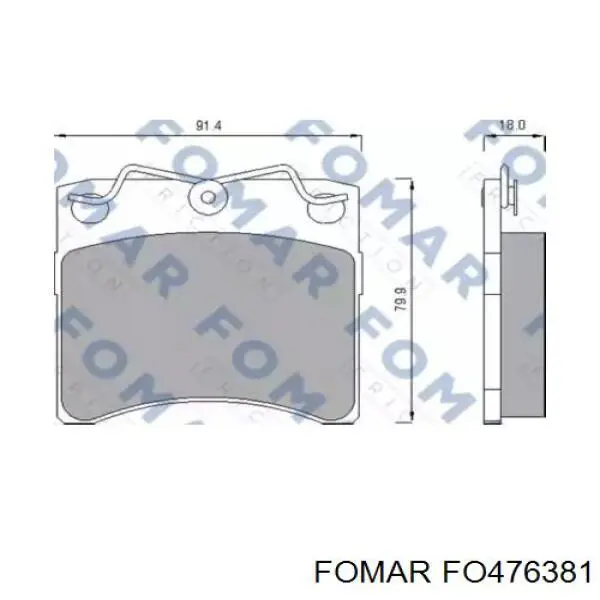FO476381 Fomar Roulunds Передні гальмівні колодки