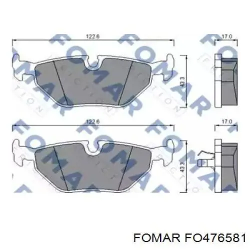 Колодки гальмові задні, дискові FO476581 Fomar Roulunds