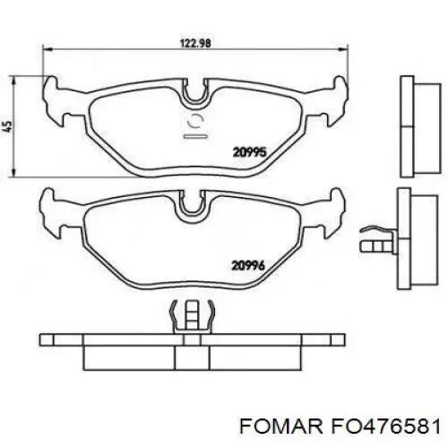 Купити 34211160199 BMW Задні колодки