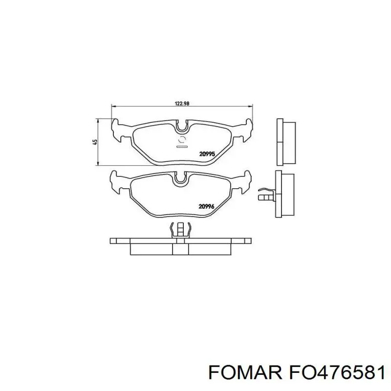 Задні гальмівні колодки 34211160199 BMW