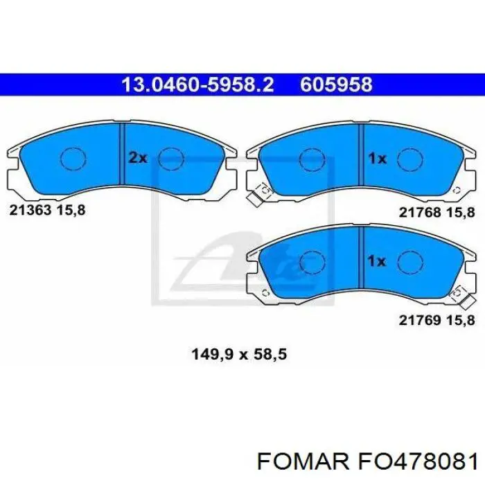 Гальмівні колодки Fomar Roulunds FO478081 ціна, від 18.77 USD