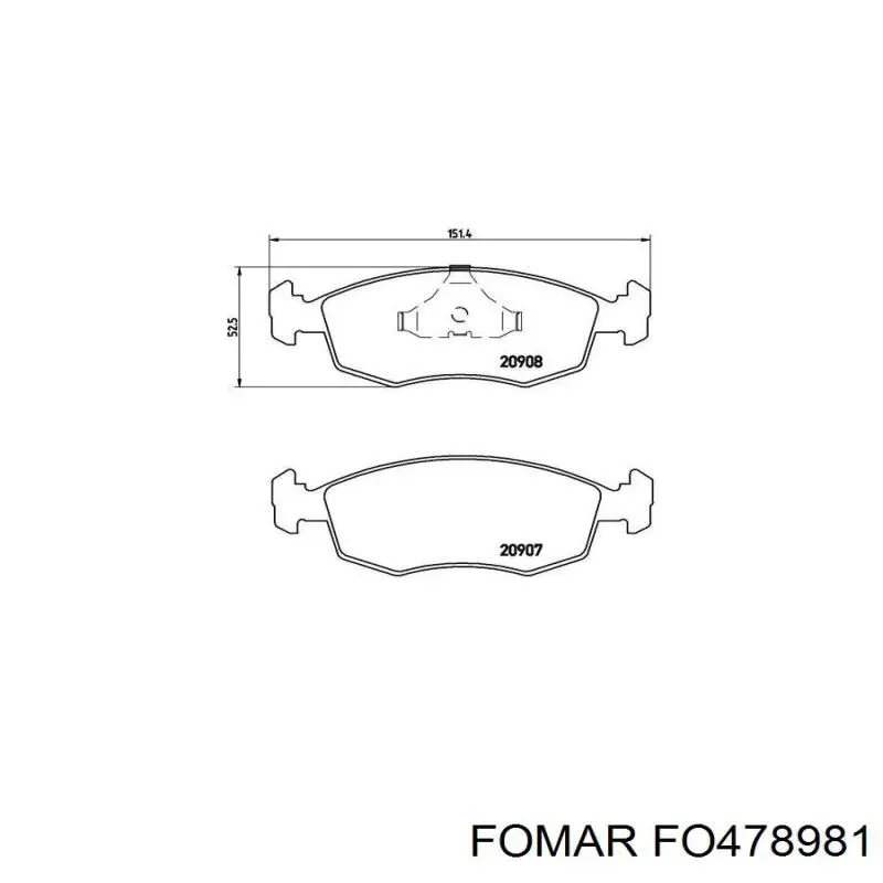Гальмівні колодки Fomar Roulunds FO478981 ціна, від 17.60 USD