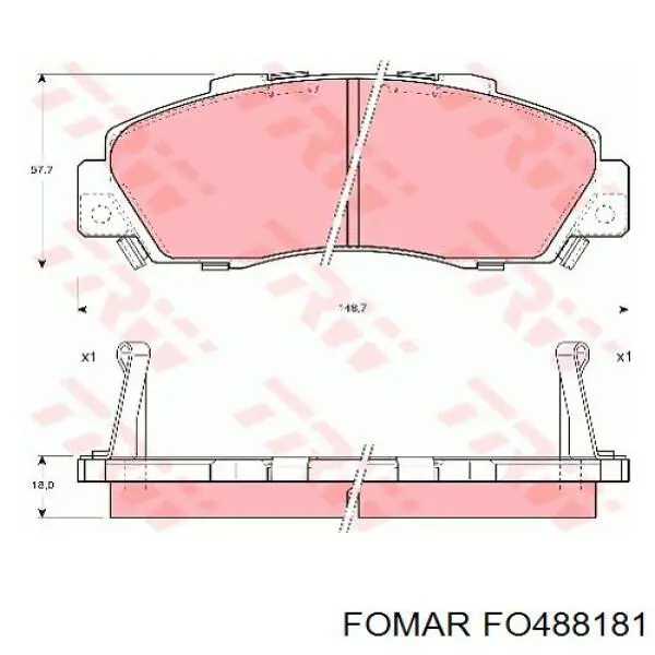 Купити FO488181 Fomar Roulunds Колодки гальмівні передні, дискові