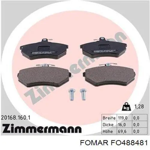 Тормозні колодки Fomar Roulunds FO488481