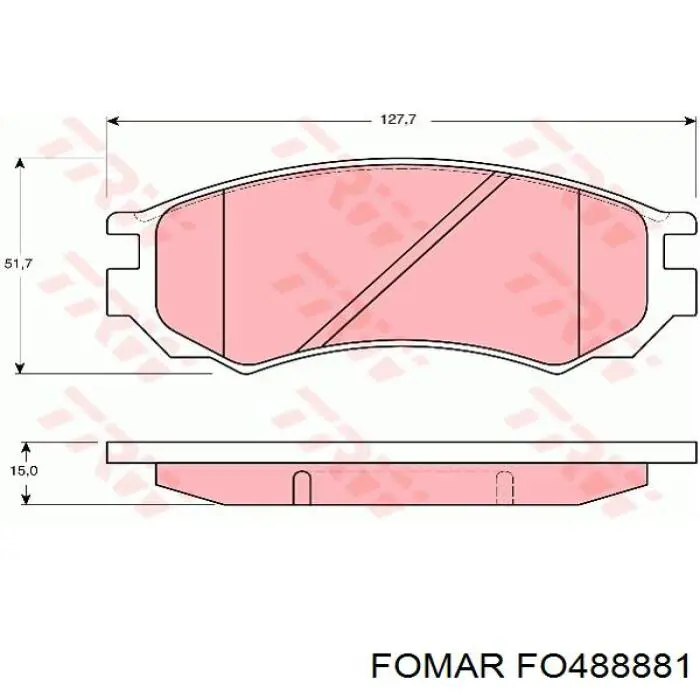 FO488881 Fomar Roulunds колодки гальмівні передні, дискові