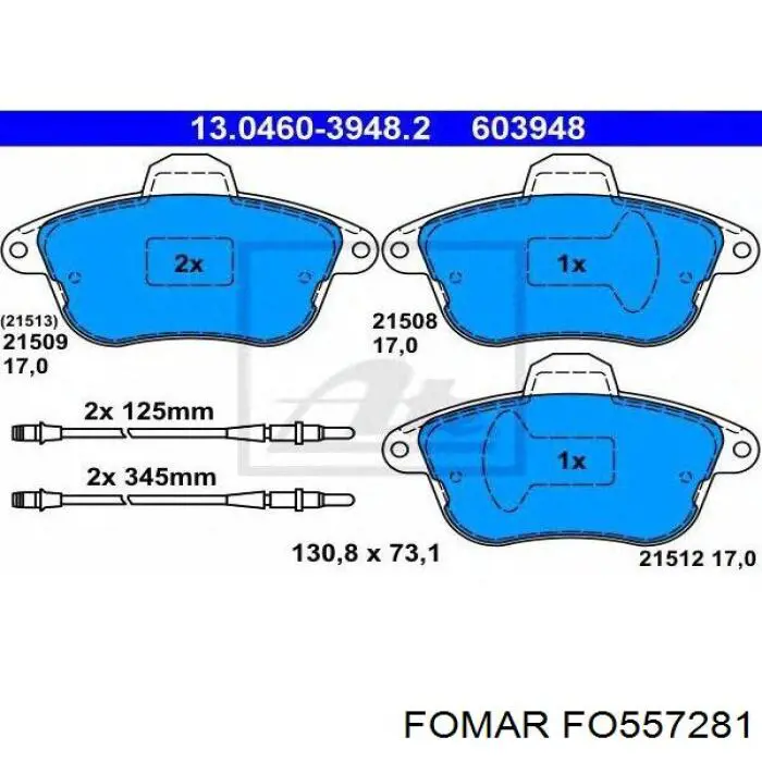 Колодки гальмівні передні, дискові FO557281 Fomar Roulunds