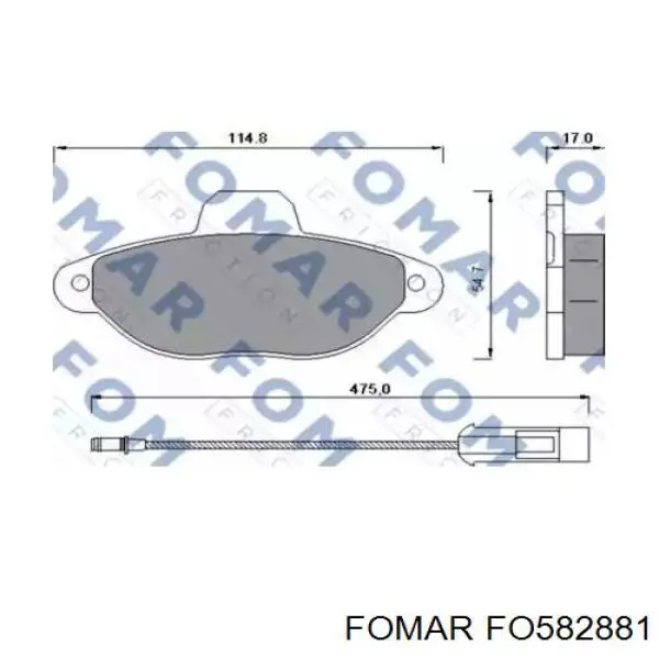 FO582881 Fomar Roulunds колодки гальмівні передні, дискові