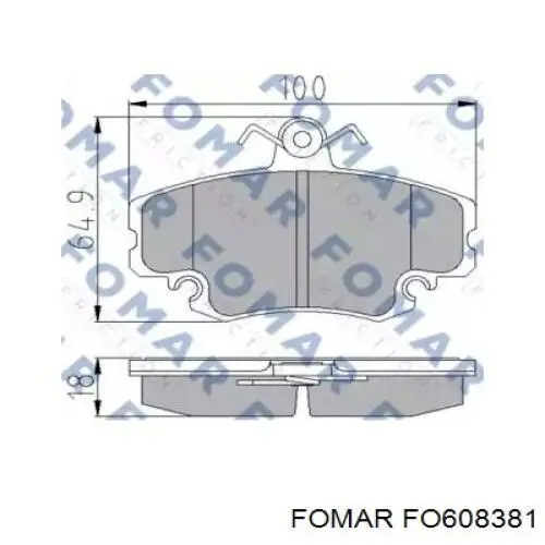 Колодки гальмівні передні, дискові FO608381 Fomar Roulunds