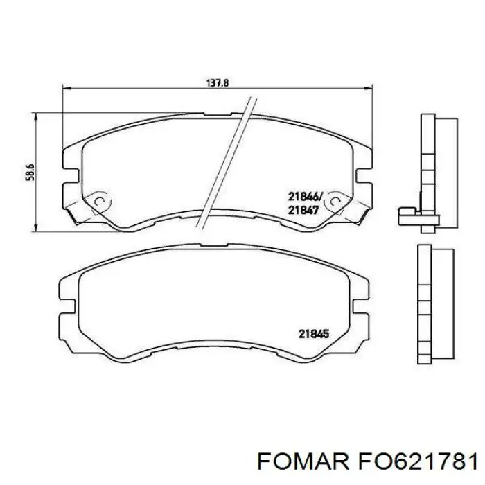 Купити B110970 Denckermann Колодки гальмівні передні, дискові