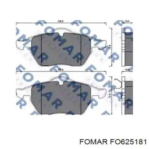 Гальмівні колодки Fomar Roulunds FO625181 ціна, від 23.28 USD