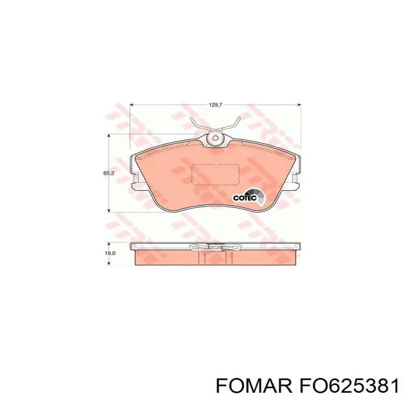 Купити FO625381 Fomar Roulunds Колодки гальмівні передні, дискові