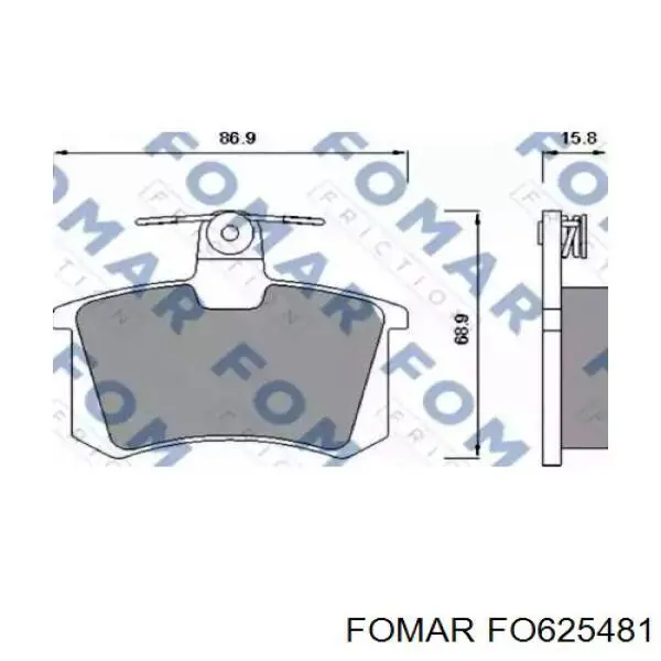 Задні гальмівні колодки Fomar Roulunds FO625481 ціна, від 12.29 USD