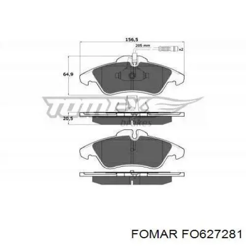 Гальмівні колодки Fomar Roulunds FO627281 ціна, від 19.70 USD