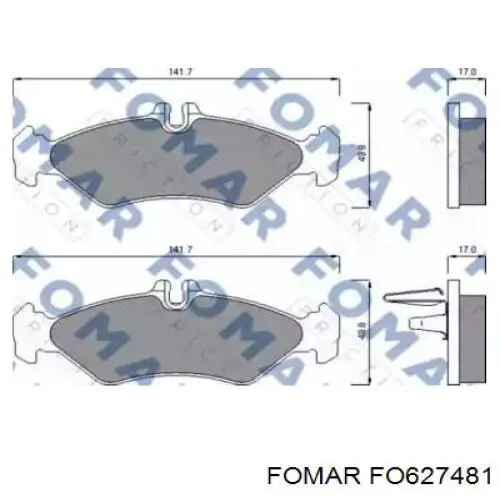 FO627481 Fomar Roulunds Колодки гальмівні задні, дискові