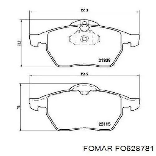 Передні тормозні колодки FO628781 Fomar Roulunds