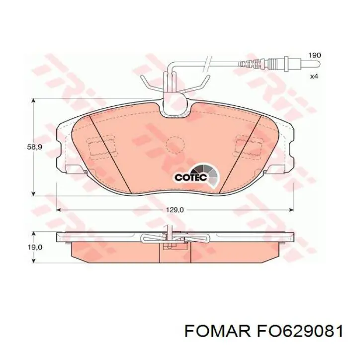 Купити FO629081 Fomar Roulunds Колодки гальмівні передні, дискові