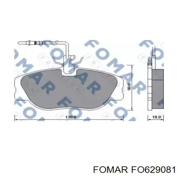 FO629081 Fomar Roulunds колодки гальмівні передні, дискові