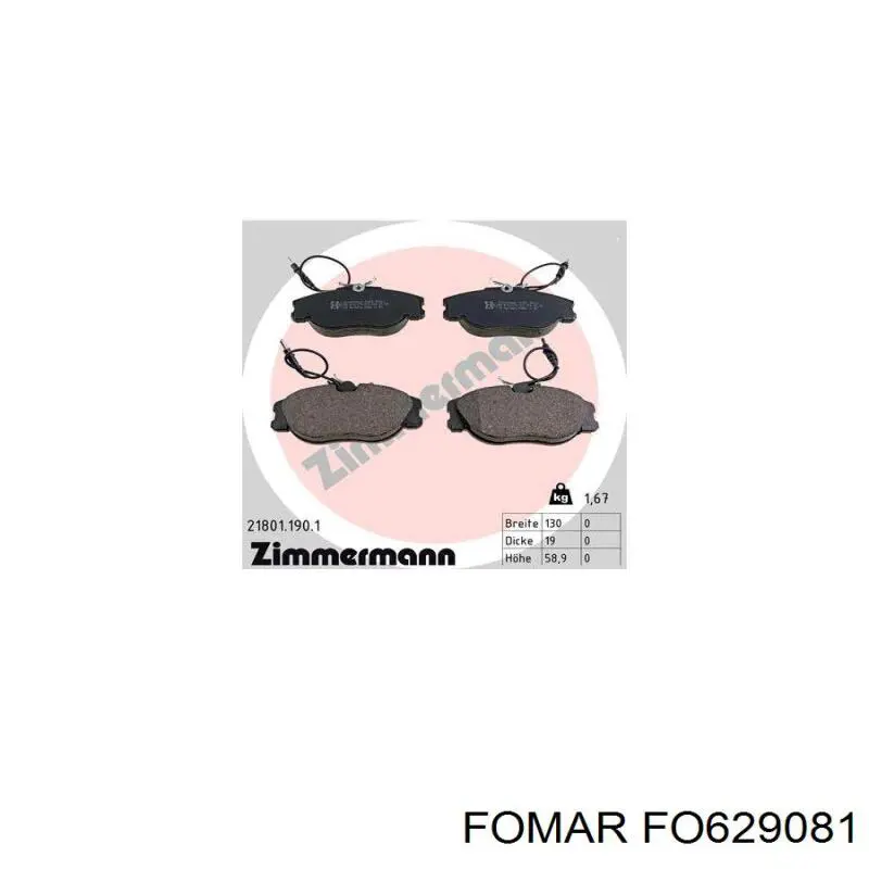 Передні тормозні колодки FO629081 Fomar Roulunds