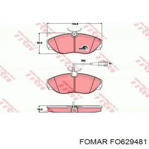 Гальмівні колодки Fomar Roulunds FO629481 ціна, від 22.23 USD