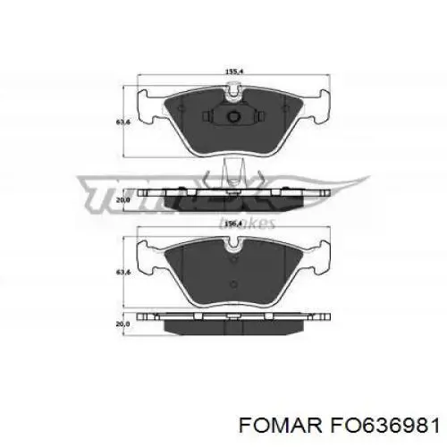 Тормозні колодки Fomar Roulunds FO636981