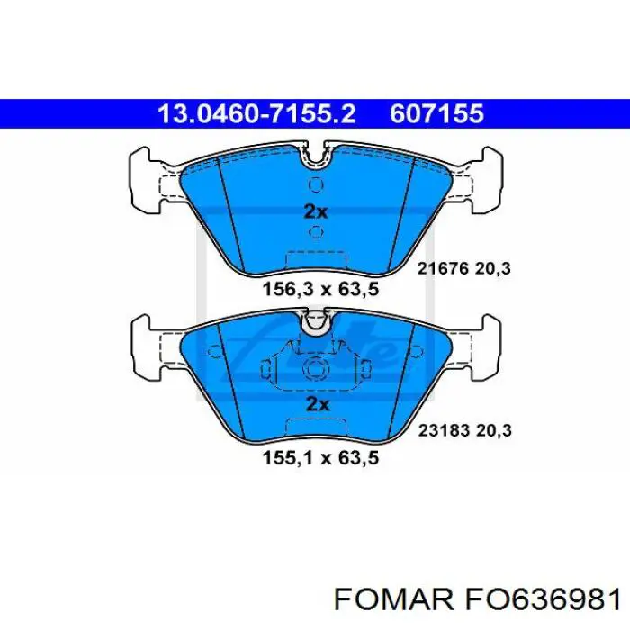 Купити FO636981 Fomar Roulunds Колодки гальмівні передні, дискові