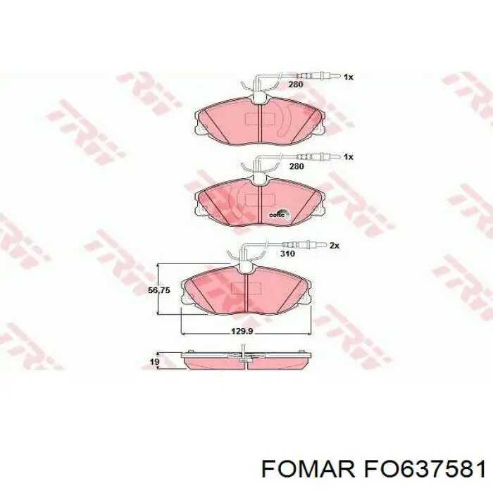 Купити FO637581 Fomar Roulunds Колодки гальмівні передні, дискові