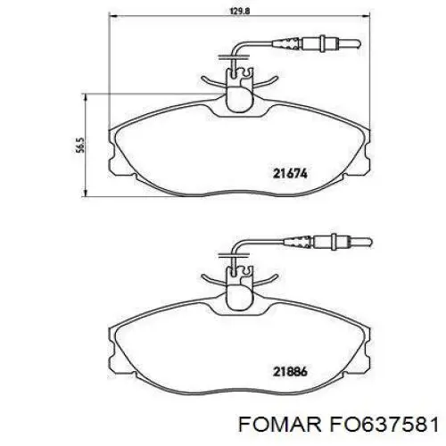 FO637581 Fomar Roulunds Передні гальмівні колодки