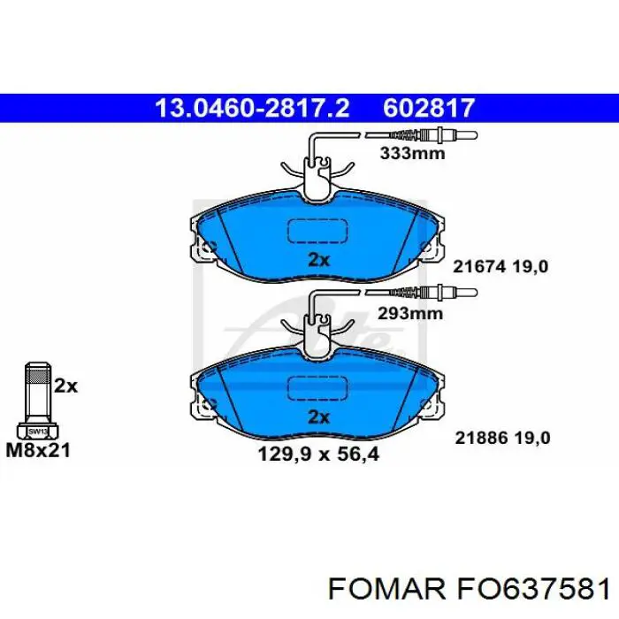 Гальмівні колодки Fomar Roulunds FO637581 ціна, від 19.38 USD