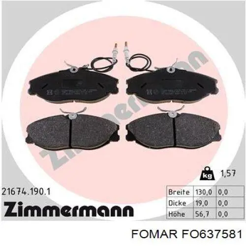 Передні тормозні колодки 425143 Peugeot/Citroen