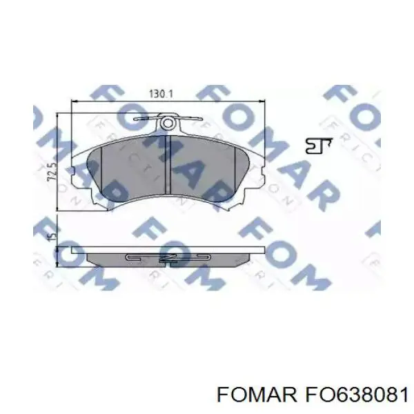 Купити FO638081 Fomar Roulunds Колодки гальмівні передні, дискові