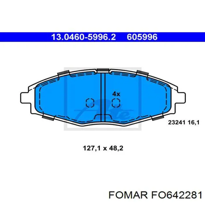 Гальмівні колодки Fomar Roulunds FO642281 ціна, від 9.84 USD