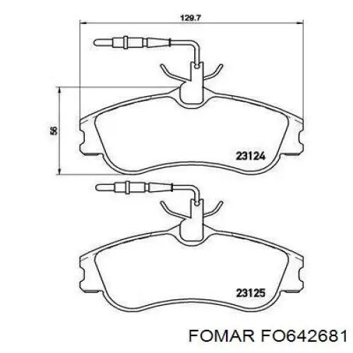 Передні тормозні колодки FO642681 Fomar Roulunds