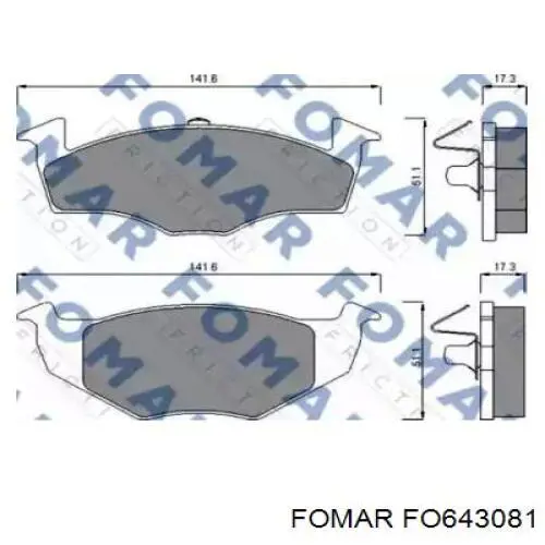 FO643081 Fomar Roulunds Передні гальмівні колодки