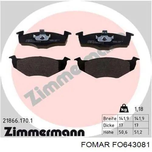 Гальмівні колодки Fomar Roulunds FO643081 ціна, від 16.85 USD