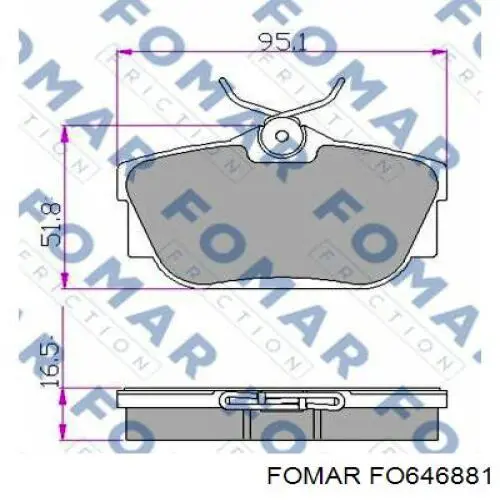FO646881 Fomar Roulunds колодки гальмові задні, дискові