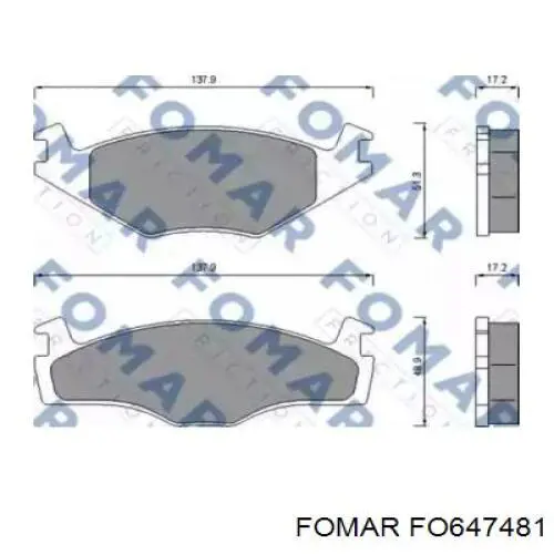 Гальмівні колодки Fomar Roulunds FO647481 ціна, від 15.19 USD