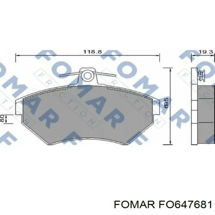 Купити FO647681 Fomar Roulunds Колодки гальмівні передні, дискові